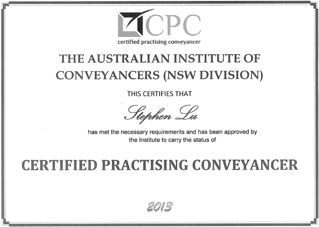 Certified Practicing Conveyancer